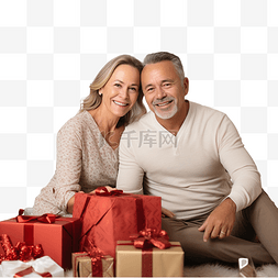 老年女性图片_幸福的成熟夫妇在装饰家居室内赠