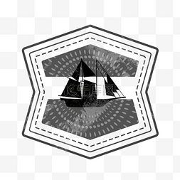 风框架图片_黑色复古轮船印章