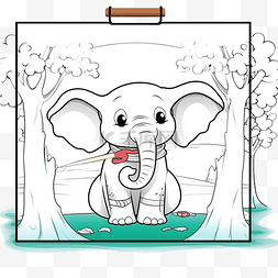 用可爱的大象复制图片儿童游戏和