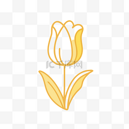 郁金香图标图片_黄色和白色的郁金香标志 向量