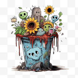 污染图片_有趣的垃圾涂鸦不会让自然受苦