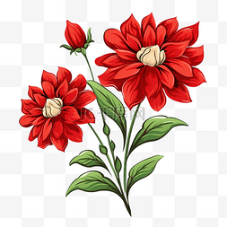 带芽的装饰红花