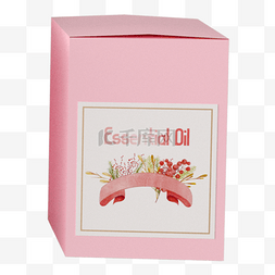 粉色自然图片_3d渲染精油瓶包装盒