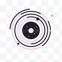 黑洞线条图片_带有黑色线条和球的抽象黑色和紫
