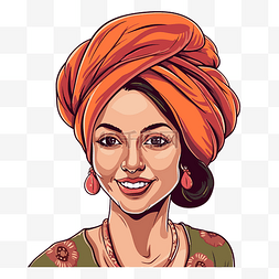 头巾剪贴画 美丽快乐的非洲女人