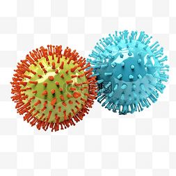 几种病毒透视图的 3D 渲染