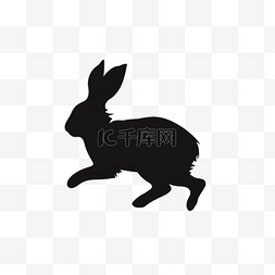 森林剪影图片_奔跑的兔子剪影