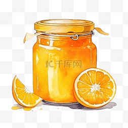 水彩果酱橙色