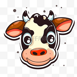 牛头外形图片_深色背景中的卡通风格牛头 向量