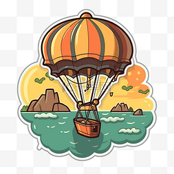 漂浮的热气球图片_漂浮的热气球贴纸艺术图像 向量