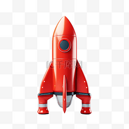 红色火箭飞船发射