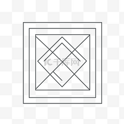 方形徽标图片_带有正方形对角线的轮廓方形徽标