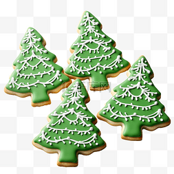 心形状糖图片_烘烤圣诞树形状的糖圣诞饼干