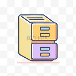 文件柜icon图片_带有带有两个文件夹的文件抽屉的