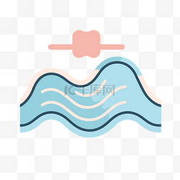 海浪和海洋的图标设计 向量