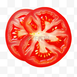 果番茄图片_一片红色新鲜番茄隔离切出