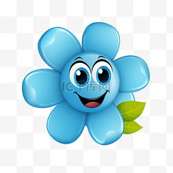 简单的微笑蓝色花
