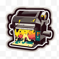 热压机图片_工业打印机贴纸设计剪贴画 向量