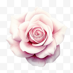 粉红色软玫瑰水彩花