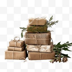 包装白盒图片_生态友好的圣诞节概念