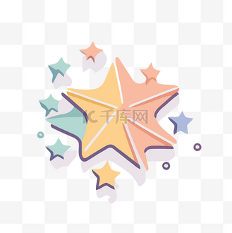 柔和颜色的星形图形 向量