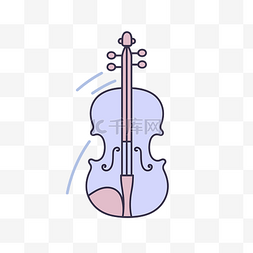紫色背景的小提琴图标 向量