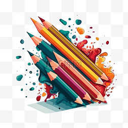 彩色铅笔素材图片_彩色鉛筆 向量