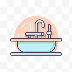 厨房水槽图片_厨房水槽图标在白色背景上 向量