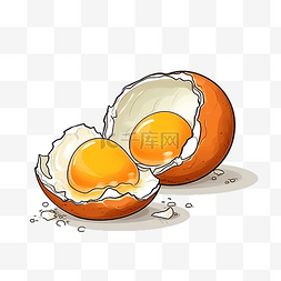 鸡蛋虾仁炒菜图片_鸡蛋破成两半，遵循蛋黄和蛋白质