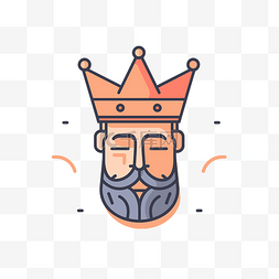 头上红带子图片_平面设计中头上留着胡子的国王 