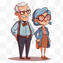 卡通老年图片_祖父母節 向量