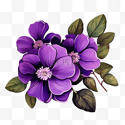 紫色花朵剪貼畫