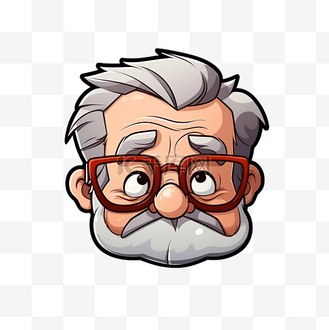 老人哭脸卡通可爱