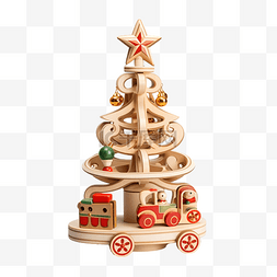 复古松果图片_用复古风格的木制玩具装饰的圣诞