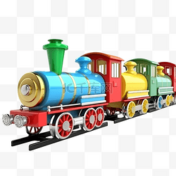 可爱火车插图图片_3d 插图玩具火车