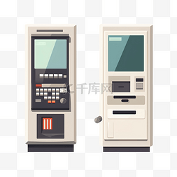 捐的图片_atm 和智能手机插图以简约风格