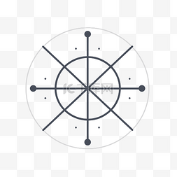 图标简单矢量线导航海图圆