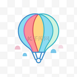 彩虹热气球图标图片_矢量热气球标志抽象矢量和平面图