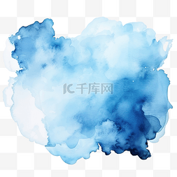 水印迹图片_蓝色水彩染色水彩背景