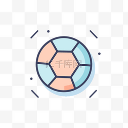 一个足球在图片_平面颜色的足球图标 向量