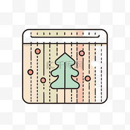 盒子上有装饰图标的圣诞树 向量