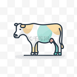 牛的象征是橙色的 向量