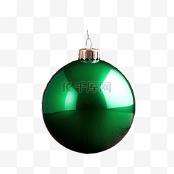 闪亮金属图标图片_金属绿色圣诞球