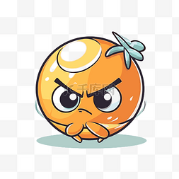 飞贼剪贴画橙色球生气与愤怒的眼