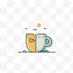 咖啡杯图标平 向量