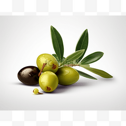 成熟橄榄果图片_橄榄成熟和棕色