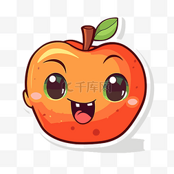 水果苹果免费图片_卡通水果脸剪贴画的可爱卡通插图