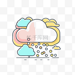 天气设计图片_云和雨天气矢量风格插画
