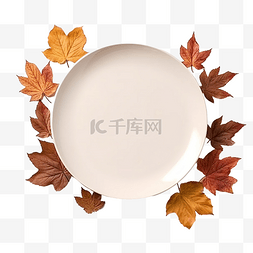 餐桌空盘子图片_秋季和感恩节餐桌布置，空盘子作