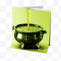 女巫 ^ 的大锅，绿色液体 3d 巫师 ^